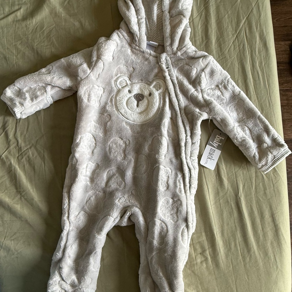 Cozy Grey Bear One Piece